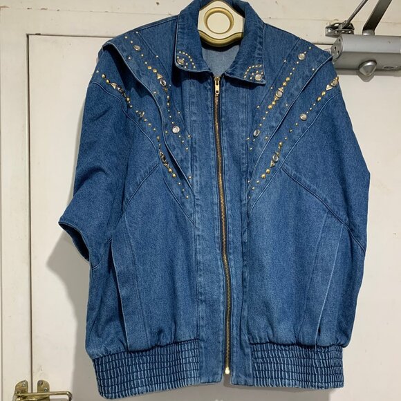 VINTAGE MASS PARIS NEW YORK STUDS DENIM JACKETS SIZE M - Picture 6 of 11